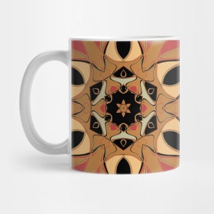 Cartoon Mandala Flower Orange and Pink Mug